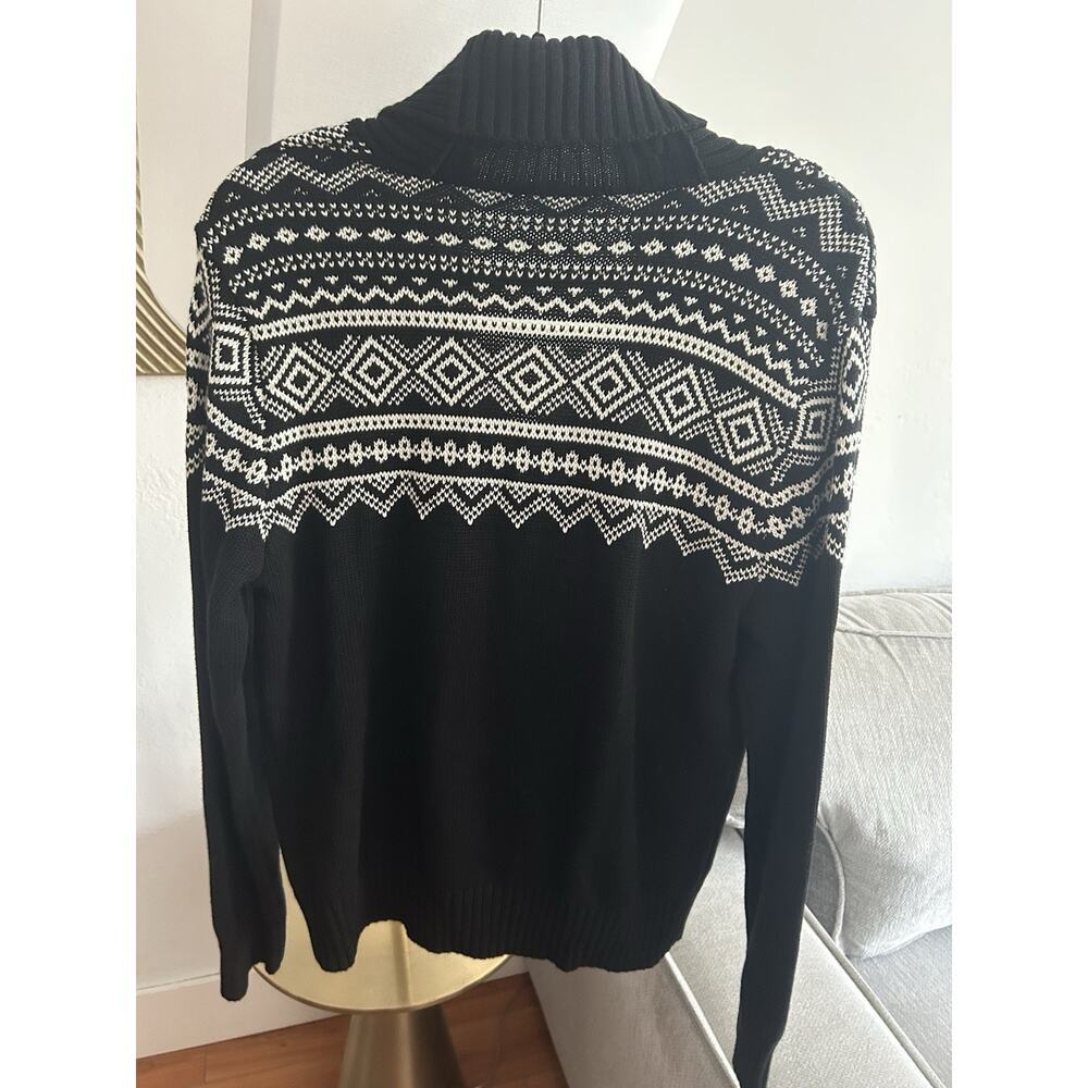 Vtg Lauren Ralph Lauren Knitted Fair Isle Sweater L Fisherman Black Nordic - Picture 7 of 12